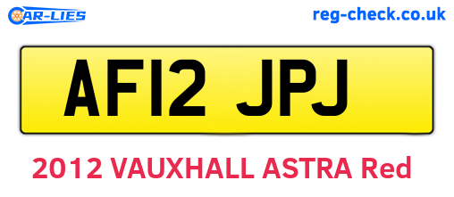 AF12JPJ are the vehicle registration plates.
