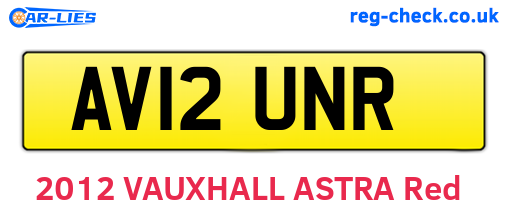 AV12UNR are the vehicle registration plates.