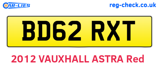 BD62RXT are the vehicle registration plates.