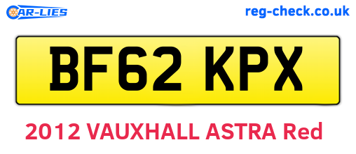 BF62KPX are the vehicle registration plates.