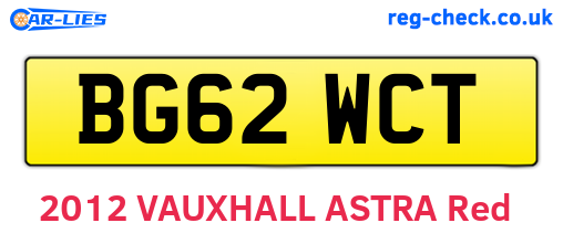 BG62WCT are the vehicle registration plates.
