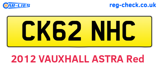 CK62NHC are the vehicle registration plates.