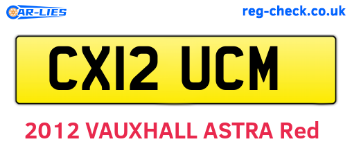 CX12UCM are the vehicle registration plates.