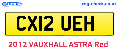 CX12UEH are the vehicle registration plates.