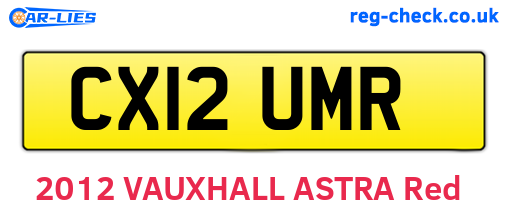 CX12UMR are the vehicle registration plates.