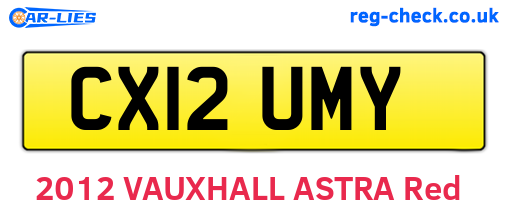 CX12UMY are the vehicle registration plates.