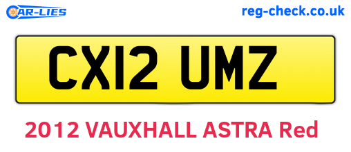 CX12UMZ are the vehicle registration plates.