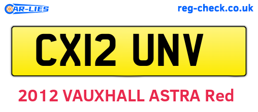 CX12UNV are the vehicle registration plates.