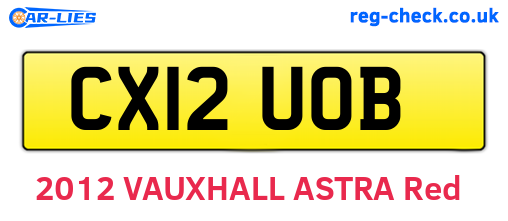 CX12UOB are the vehicle registration plates.