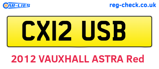 CX12USB are the vehicle registration plates.