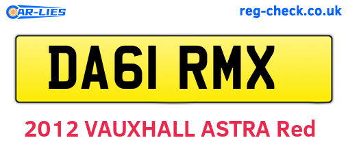 DA61RMX are the vehicle registration plates.