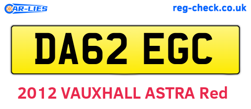 DA62EGC are the vehicle registration plates.