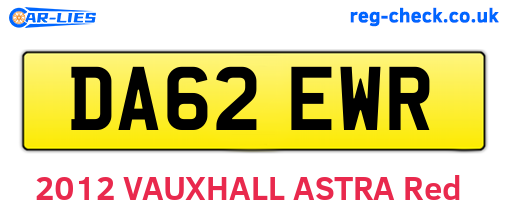 DA62EWR are the vehicle registration plates.