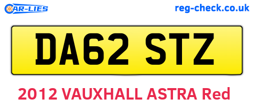 DA62STZ are the vehicle registration plates.
