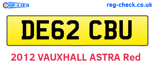 DE62CBU are the vehicle registration plates.