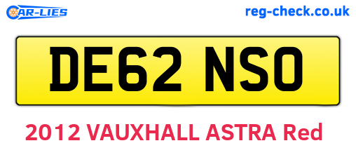 DE62NSO are the vehicle registration plates.