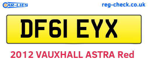 DF61EYX are the vehicle registration plates.