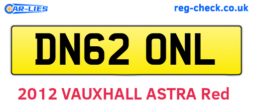 DN62ONL are the vehicle registration plates.