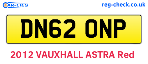 DN62ONP are the vehicle registration plates.