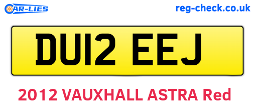 DU12EEJ are the vehicle registration plates.