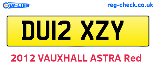 DU12XZY are the vehicle registration plates.