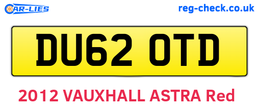 DU62OTD are the vehicle registration plates.