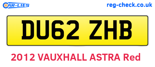 DU62ZHB are the vehicle registration plates.