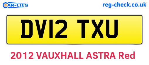 DV12TXU are the vehicle registration plates.