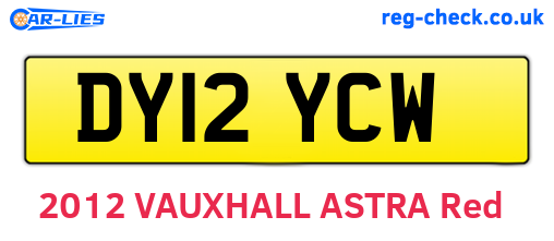 DY12YCW are the vehicle registration plates.