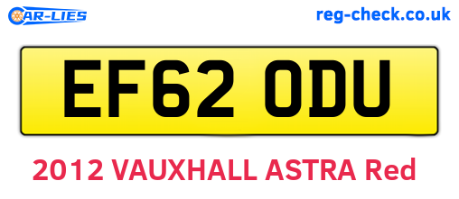 EF62ODU are the vehicle registration plates.