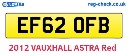 EF62OFB are the vehicle registration plates.
