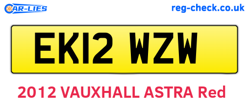 EK12WZW are the vehicle registration plates.