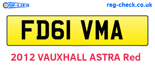 FD61VMA are the vehicle registration plates.