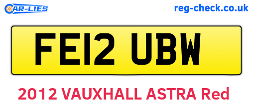 FE12UBW are the vehicle registration plates.