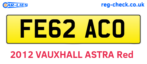 FE62ACO are the vehicle registration plates.