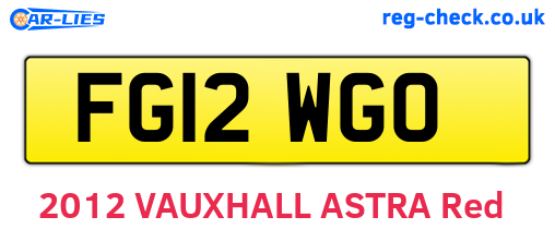 FG12WGO are the vehicle registration plates.