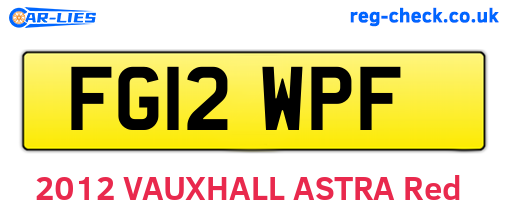 FG12WPF are the vehicle registration plates.