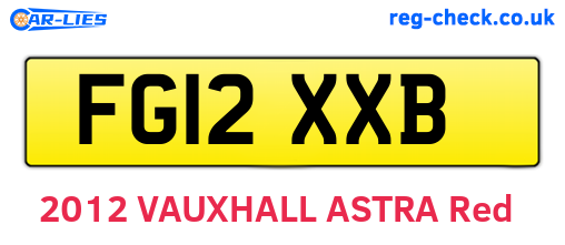 FG12XXB are the vehicle registration plates.