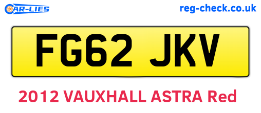 FG62JKV are the vehicle registration plates.
