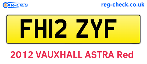 FH12ZYF are the vehicle registration plates.