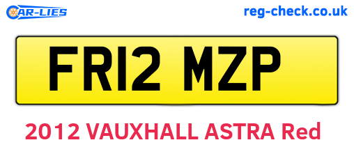 FR12MZP are the vehicle registration plates.