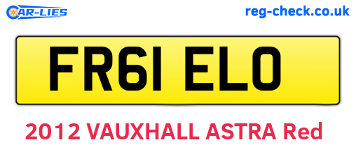 FR61ELO are the vehicle registration plates.