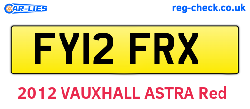 FY12FRX are the vehicle registration plates.