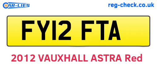 FY12FTA are the vehicle registration plates.