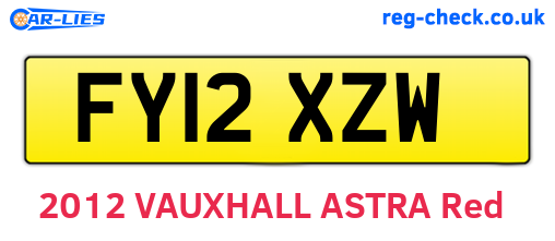 FY12XZW are the vehicle registration plates.