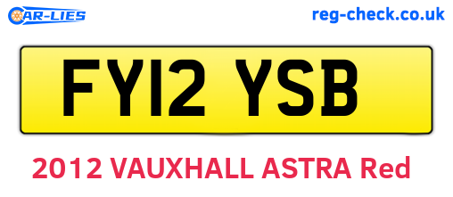 FY12YSB are the vehicle registration plates.