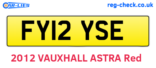 FY12YSE are the vehicle registration plates.