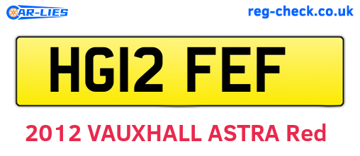 HG12FEF are the vehicle registration plates.