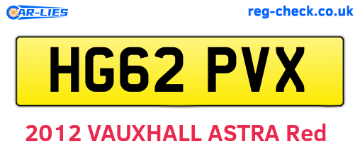 HG62PVX are the vehicle registration plates.