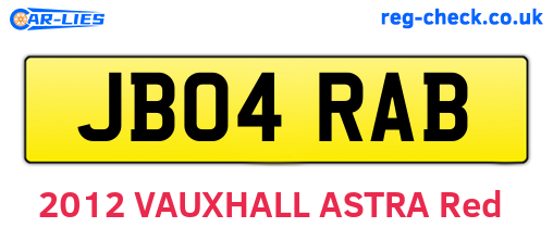 JB04RAB are the vehicle registration plates.